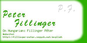 peter fillinger business card